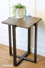 Diy Modern End Table With Available Build Plans Girl Just Diy Modern End Tables Rustic End Tables Diy End Tables