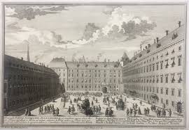 HEUMANN Georg-Daniel, vienne, autriche, architecture, Hofburg, cour  intérieure du château avec l'aile suisse