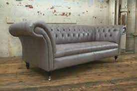 Our range of luxury sofas are available in a range of contemporary and modern designs. Handmade 3 Seater Vintage Grey Leather Chesterfield Sofa Settee Ebay