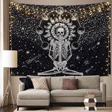 Shop trendy and affordable tapestries and wall hangings at shein! Skull Tapestry Skeleton Tapestry Tapestry Girls