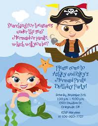 Joint Birthday Party Invitation Wording For Adults Mermaid Pirate Party Combined Birthday Parties Twin Birthday Parties Joint Birthday Parties