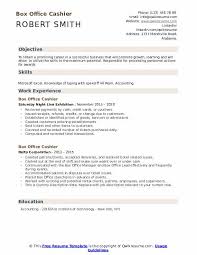 Box Office Cashier Resume Samples Qwikresume