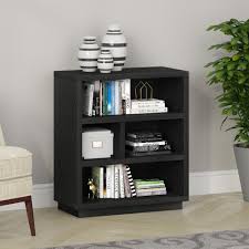 Bowman 32'' Tall Rectangular Bookcase in Black Grain