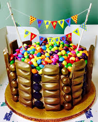 Birthday Cake Decorations For 15 Year Old Boy Skittles And Chocolate Indulgence Cake For 13 Year Old Birthday Boy Sebby 13 Birthday Cake Birthday Cake Chocolate Boys Birthday Party Decorations