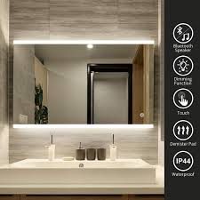 Modern Bathroom Mirror With Led Light And Additional Features Bluetooth Speaker Switches Demister In 2020 Modern Bathroom Mirrors Bathroom Mirror Modern Bathroom