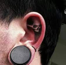 Ear Tattoos For Men Tiny Skull Tattoos Ear Tattoo Tattoos For Guys