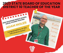 New Richmond's Moler, Dist. 10 Teacher of Year