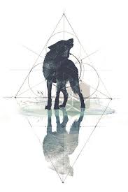 Geometric Wolf Canvas Artwork By 33 Broken Bones Icanvas Geometric Wolf Wolf Canvas Geometric Wolf Tattoo