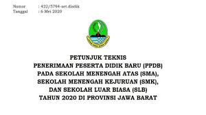 Final Juknis Penerimaan Peserta Didik Baru Ppdb Tahun Pelajaran 2020 2021 Untuk Wilayah Provinsi Jawa Barat Sudah Terbit Di 2020 Tanggal Pendidikan Sekolah Menengah