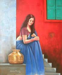 Certain styles began to coalesce in the mughal miniatures are a blend of the bold, vivid colors favored by indian painters; Indian Woman Paintings For Sale Saatchi Art