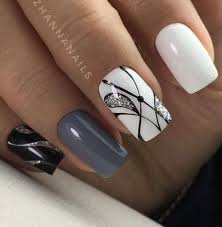 These pretty pastels and bright why shouldn't your nails join in on the fun? 56 Ideas Nails Grey Black White Manicures For 2019 Trendy Nails Fashion Nails Simple Nails