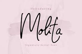 Fabulous collection of the best signature fonts curated across the internet that you can try. Molita Signature Script Font In Fonts On Yellow Images Creative Store