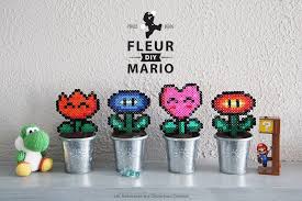 Diy Fleur Mario En Perles A Repasser Schemas De Bijoux En Perles Diy Geek Perle
