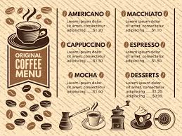 Invitation In Cafe Menu Of Coffee House Pictures In Vector Style Coffee House Cafe Menu Mocha Desserts