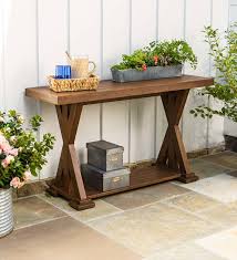 Claremont Outdoor Eucalyptus Console Table In 2020 Outdoor Console Table Used Outdoor Furniture Wood Patio Furniture