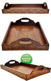 Today S Deals 100 Guarantee Wooden Trays With Handles Decorative Ottoman Tray Wood Large Serving Service Tray Luxury Wooden Tray Wooden Serving Trays Tray
