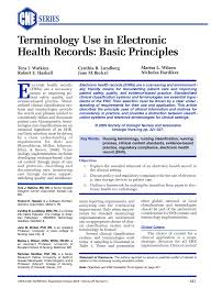 Pdf Terminology Use In Electronic Health Records Basic