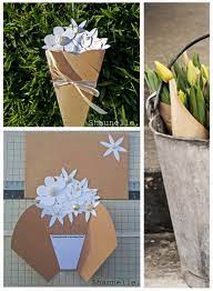 Flower Bouquet Card Handmade Invitation Cards Diy Gift Card Paper Flowers