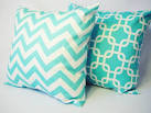 Aqua throw pillow Sydney