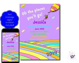 Oh The Places You Ll Go Graduation Announcement And Party Invitation Template Free Mobile Text Message Invitation Text Message Invitations Graduation Announcements Digital Invitations