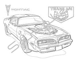 Car page 37 mid sixties corvette : 1978 Pontiacfirebird Trans Am Adult Coloring Page Printable Etsy