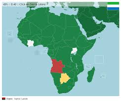 Clickable map of africa, showing the countries, capitals and main cities. Africa Countries Map Quiz Game