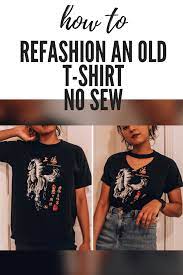 Super Easy Diy No Sew T Shirt Refashion How To Upcycle An Old T Shirt Without Sewing Diaries Of Thrift Store Diy Clothes Easy Diy Clothes Refashion Clothes