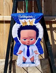 Black Boss Baby Boy With Crown Excited To Share This Item From My Etsy Shop Boss Baby Pinata Light African American With Crow Baby Birthday Party Boy Baby Boy 1st Birthday Party Boss Baby
