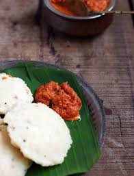 Kara Chutney Served With Idli On Banana Leaf For Breakfast Chutney Recipes Recipes Indian Chutney Recipes