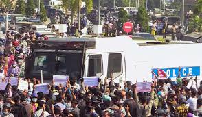 Myanmar's military has taken control of the country after detaining a number of leading politicians and claiming there were huge discrepancies in myanmar's governing national league for democracy (nld) said ms suu kyi was calling on the public not to accept the apparent coup and to protest. Thousands Take To Streets Protesting Military Coup In Myanmar The Week