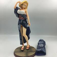 In a dark future where the androids have taken over earth, gohan and his student trunks are the last defense against these deadly killing machines. 1 6 Scale Anime Dragon Ball Z Android 18 Figure Kimono Model Pvc Statue Toy Ebay