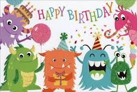 See more ideas about birthday cards, cards, kids birthday cards. Pictura Birthday Monsters Juvenile Kids Birthday Card Ebay