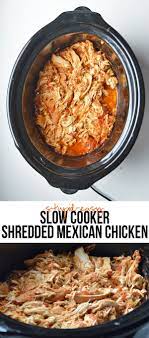 Slow Cooker Shredded Mexican Chicken 3 Ingredients Pumps Iron Recipe Recipes Mexican Food Recipes Crock Pot Cooking