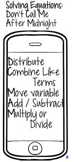 Math Dyal Solving Equations Mnemonic Device School Algebra Junior High Math Solving Equations