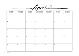 Below are year 2021 printable calendars you're welcome to download and print. Free April 2021 Calendars 101 Different Designs And Borders