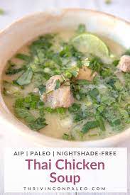 Aip Thai Chicken Soup Cook Now Or Freeze For Later Thriving On Paleo Recipe Aip Paleo Recipes Thai Chicken Soup Recipes