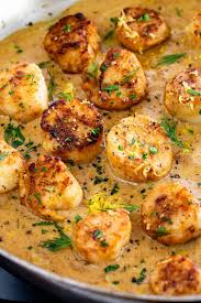 Pan Seared Scallops With Lemon Garlic Sauce Jessica Gavin Recipe Scallop Recipes Seafood Dinner Recipes