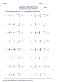 Estimate The Product And Compare Fractions Worksheets Mathematics Worksheets Fraction Word Problems