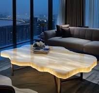 Mesa de centro rectangular de Jade A50, villa luminosa, sala de estar, luz  de mármol, piedra de lujo minimalista moderna de lujo - AliExpress