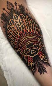 Located in downtown clarksburg,wv/all custom shop, no flash/all styles tattooing represented as well as piercing/open 11 years serving our community proudly/our shop hosts the wv tattoo expo every year in morgantown, wv/family friendly atmosphere, children welcome as long as accompanied by adult/open tuesday through saturday 12 til 9 Lil Native American Pride Done By Jake At Patty S Downtown Art Spot In Morgantown Wv Tattoos