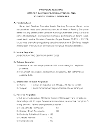 Contoh proposal tentang kegiatan pramuka. Proposal Kegiatan Jambore Ranting 2015 Pdf