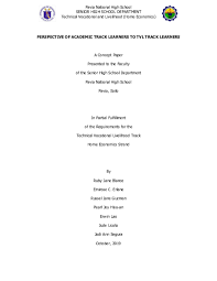 Doc Concept Paper In Perspective Of Academic Track Learners To Tvl Track Learners Pauline Casile Bordon Academia Edu