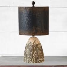 Rustic Table Lamp With Dark Shade Set Of 2 Rustic Table Lamps Table Lamp Lamp