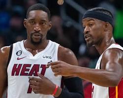 Image of Jimmy Butler and Bam Adebayo of the Heat