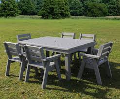 Recycled plastic outdoor furniture benches tables chairs kirbybuilt s benefits of plastic patio furniture decorifusta patio aluminum plastic wood attached table and chair outdoor dining set. Crews 100 Recycled Plastic Table And Chairs Dining Set Nbb Recycled Furniture Esi External Works