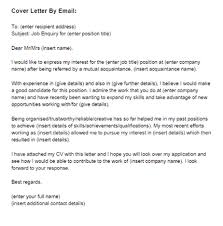 Cover Letter For A Job By Email Sample Just Letter Templates