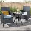 Easy maintenance dark grey rattan which can be left outside all year. 1
