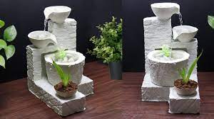 You must have some indoor plants to decorate your home, but adding a indoor fountain can dramatically improve the aura and ambiance of your home. Wonderful Easy Homemade Indoor Tabletop Water Fountain White Cement Using Desktop Water Fountain Youtube