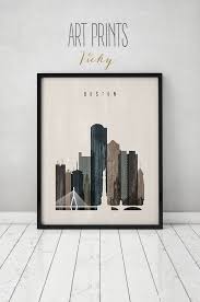 Boston Wall Art Boston Skyline Print Distressed Poster Travel Decor Massachusetts City Print Wall Decor Home D Art Prints Etsy Wall Art Poster Wall Art