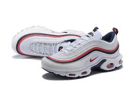 Nike Air Max 97 Men S Running Shoes White Red Blue Red Sneakers Men Nike Shoes Air Max Sneakers Nike Air Max